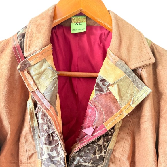 Save The Queen Suede Leather Italian Made‎ Jacket Women's Size Extra Large - Picture 2 of 9